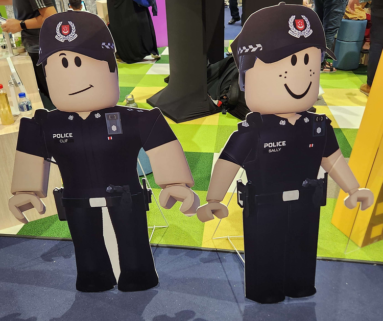 MATA-verse character standees for photo-ops.