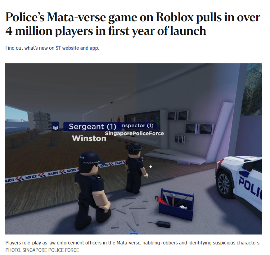 Straits Times Article about Mata-verse