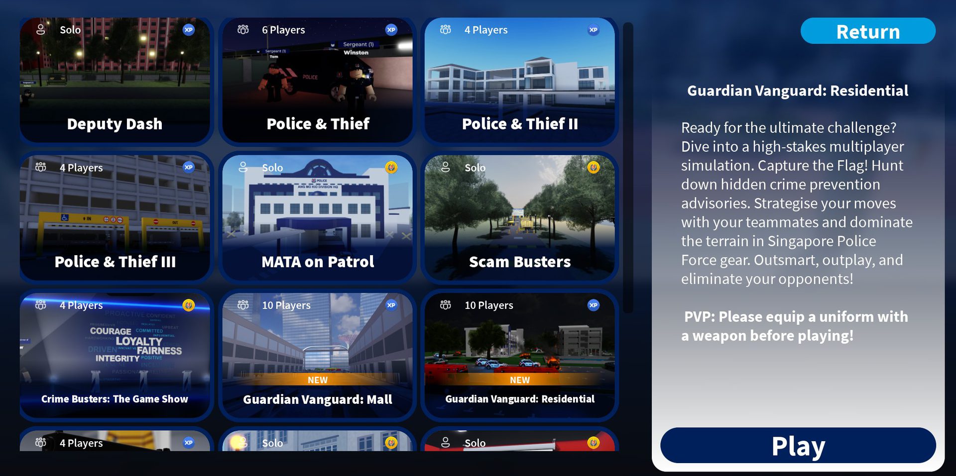 Mata-verse game mode selection