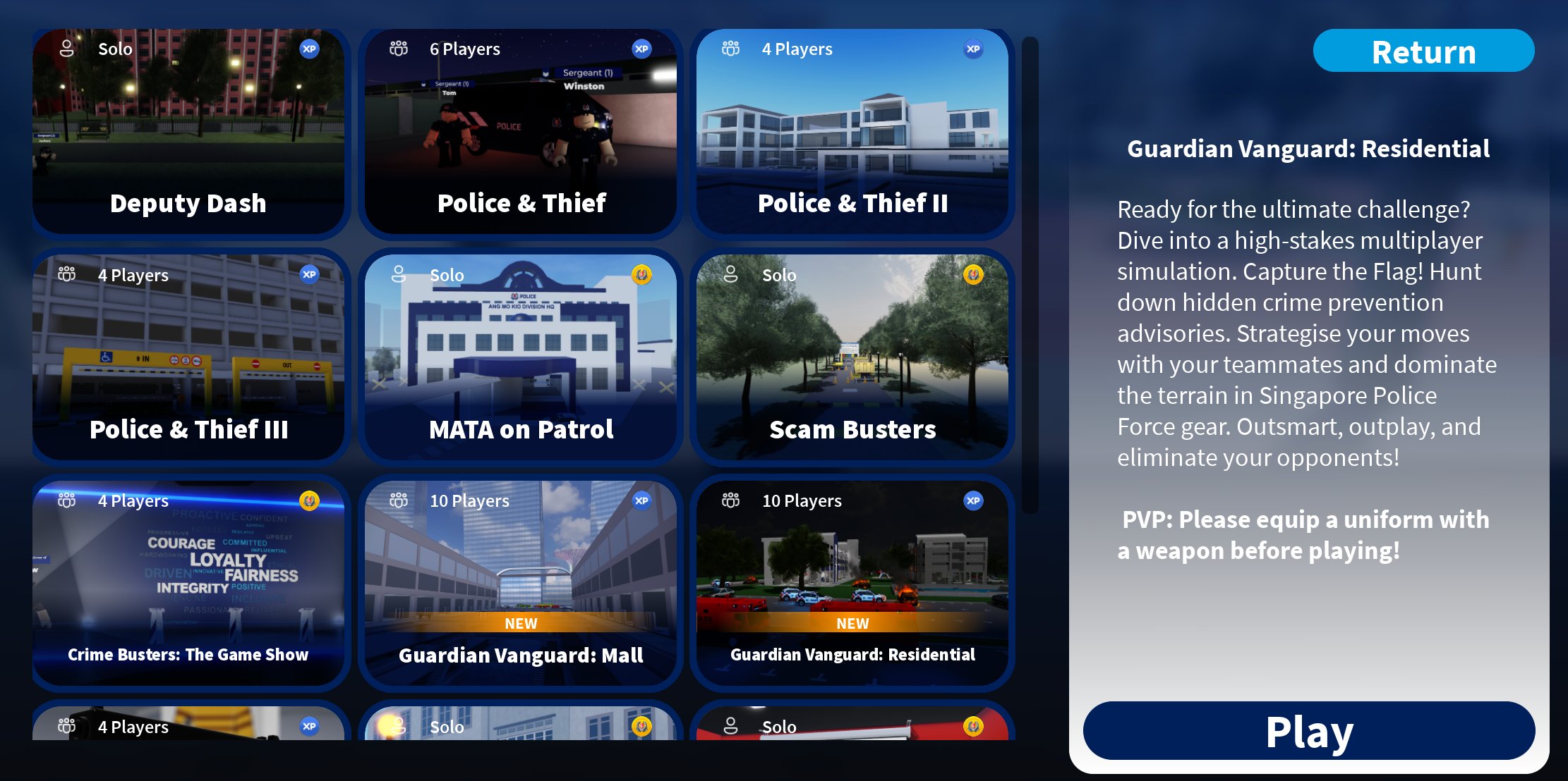 MATA-verse game mode selection