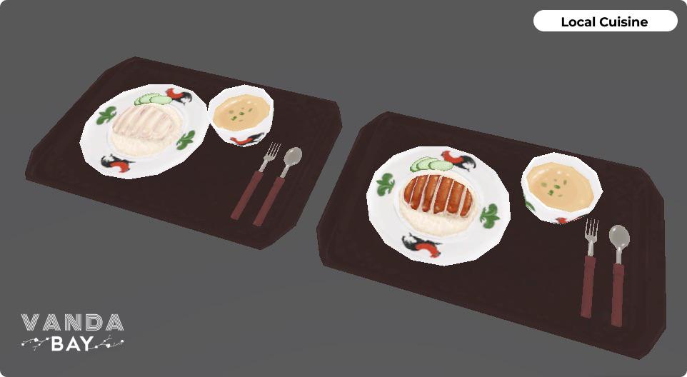 Photorealistic chicken rice in Singaporeverse