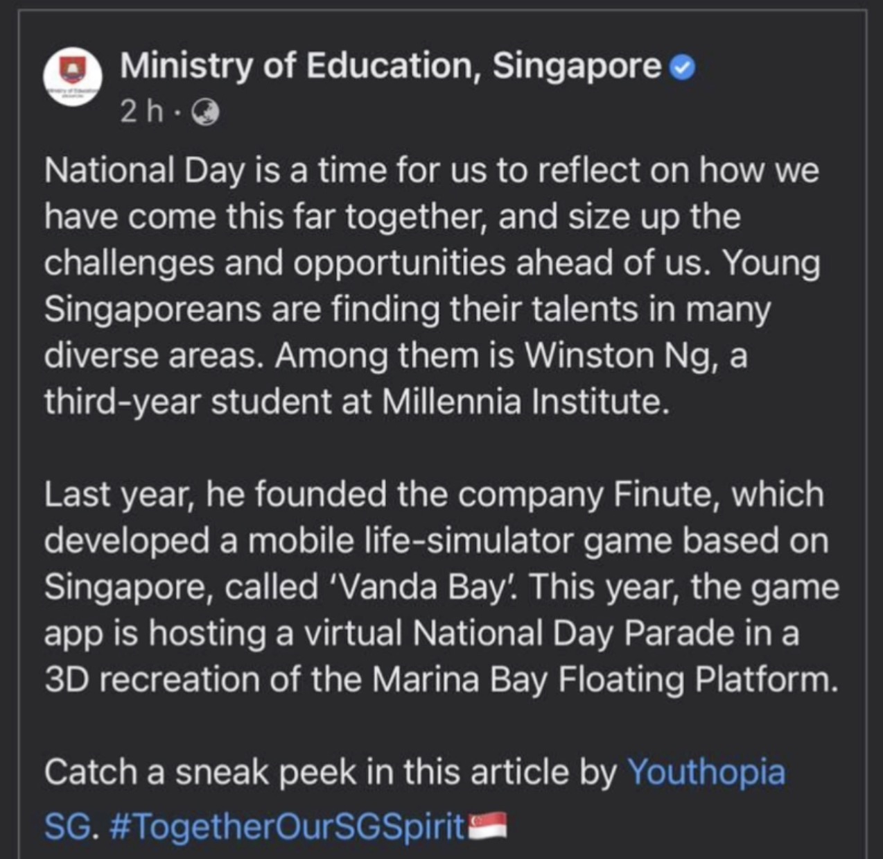 Featured by the Ministry of Education