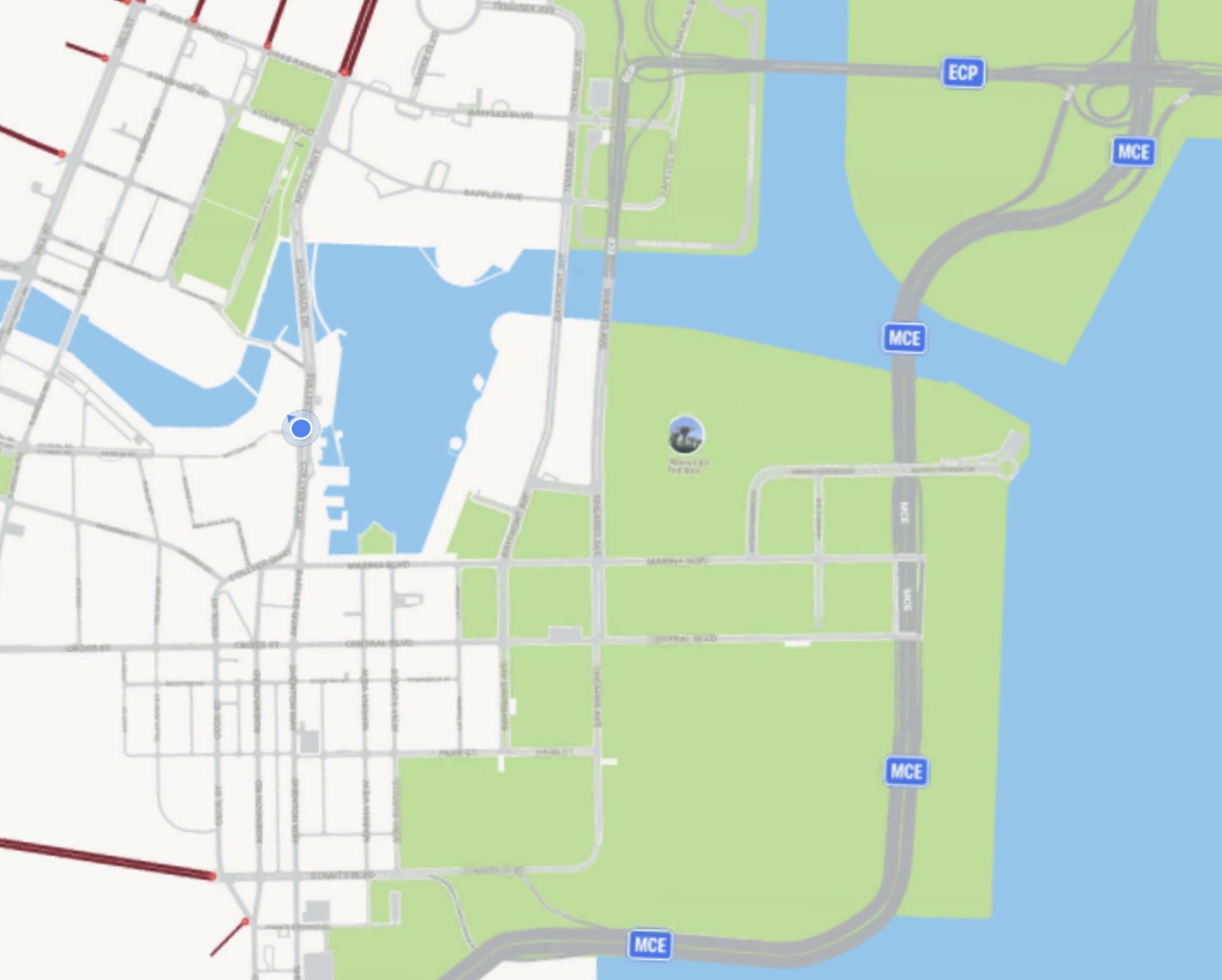In-game minimap showing the ECP, MCE and AYE expressways in Singverse