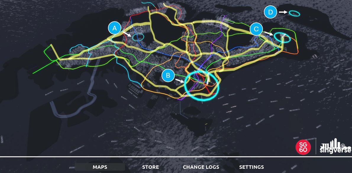 Singverse map — click a blue circle to enter
